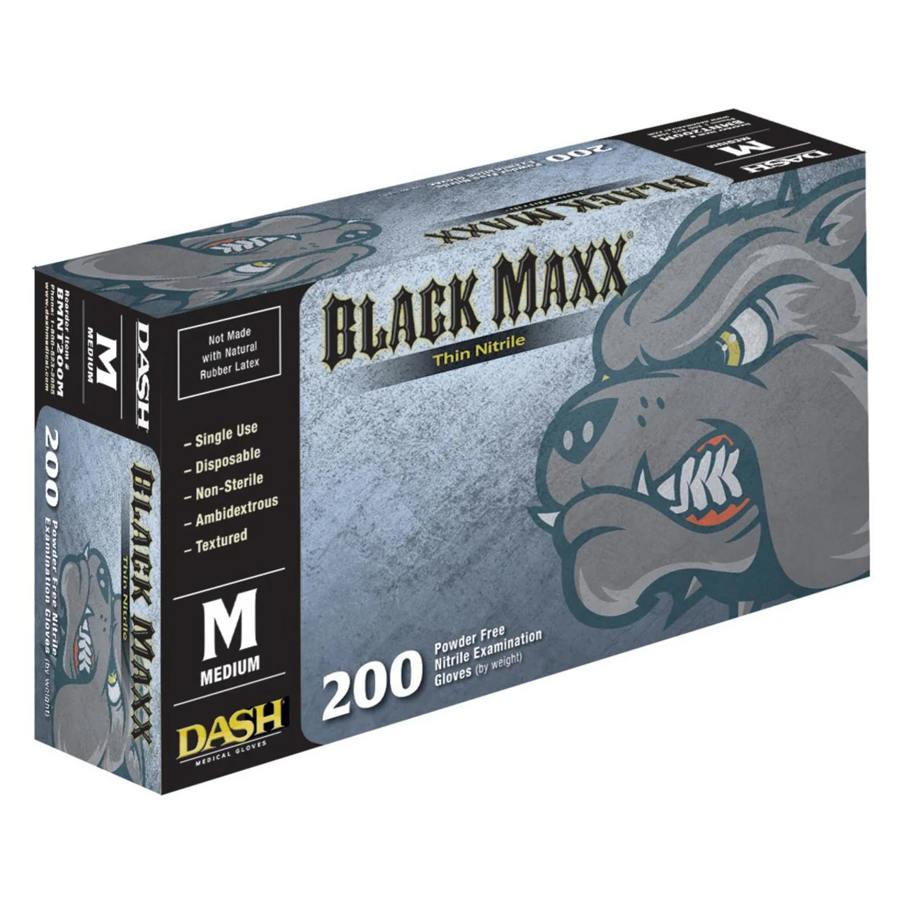 DASH Black Maxx Thin Nitrile Disposable Exam Grade Disposable Gloves, Black, 3 mil, Box of 200 - Image 10