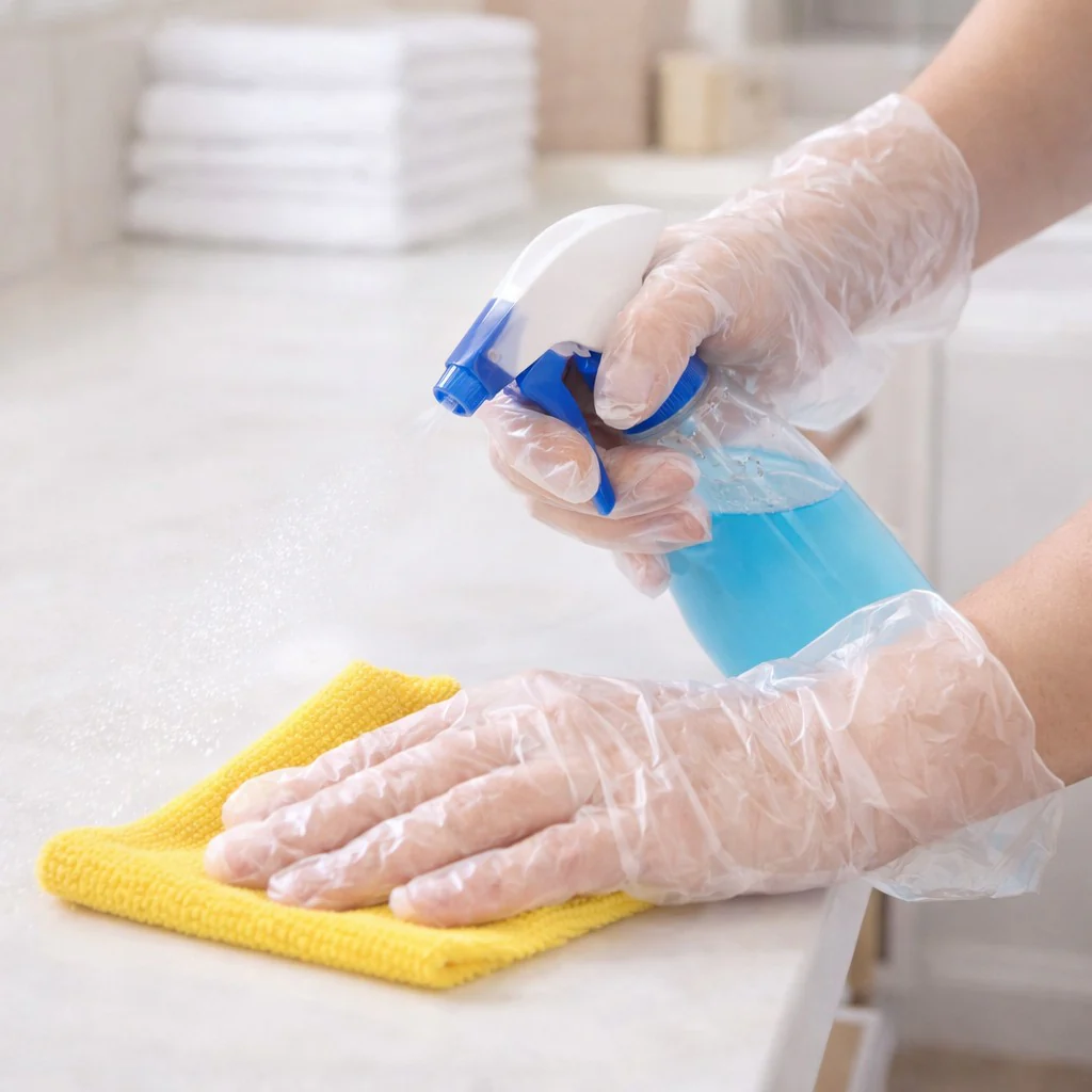 DASH Multi-Task Cast Polyethylene Disposable Gloves, Clear, 0.9 mil, Box of 200 - Image 3