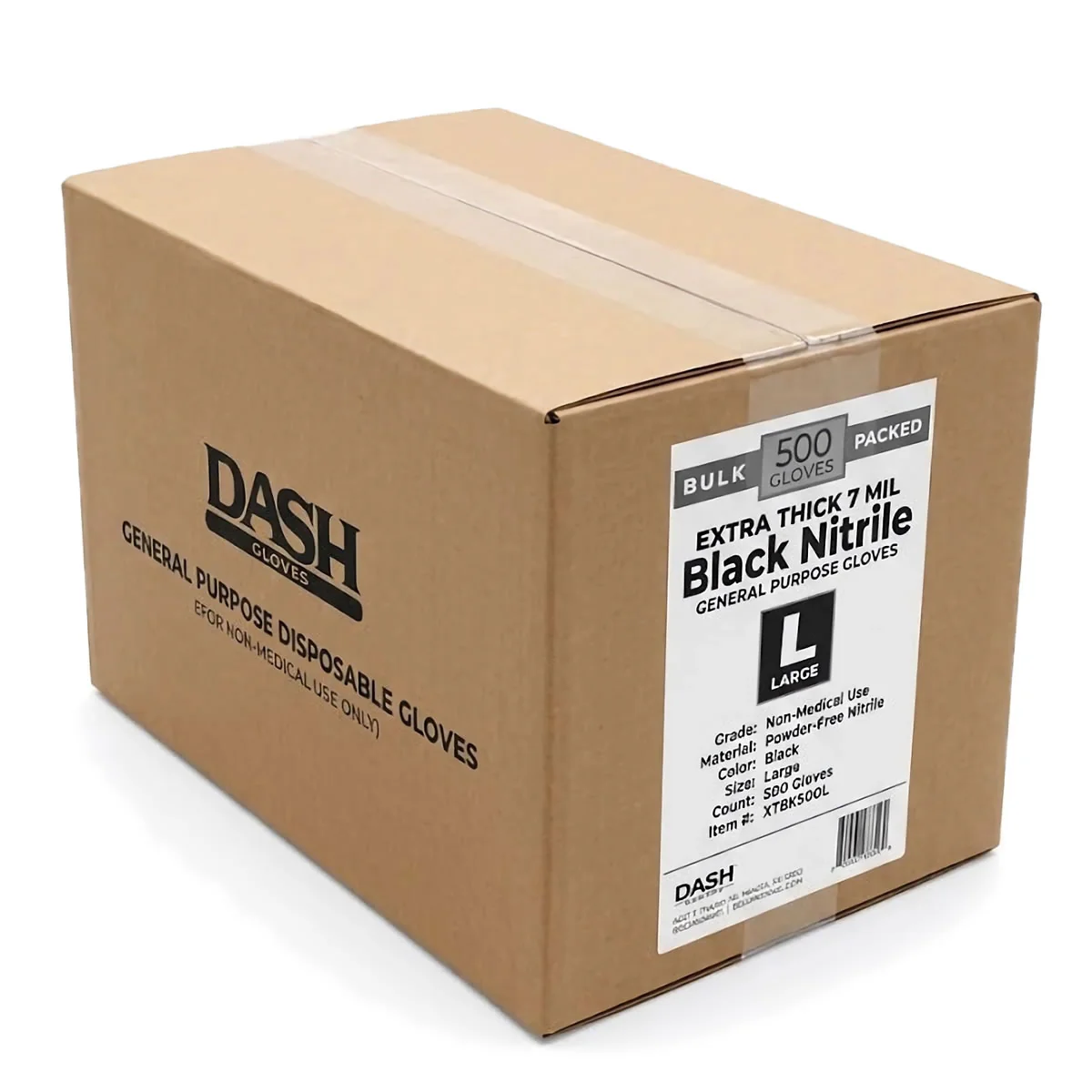 Box of 500 - DASH Extra Thick 7mil, Heavy Duty Black Nitrile XTBK500 Gloves - Image 3