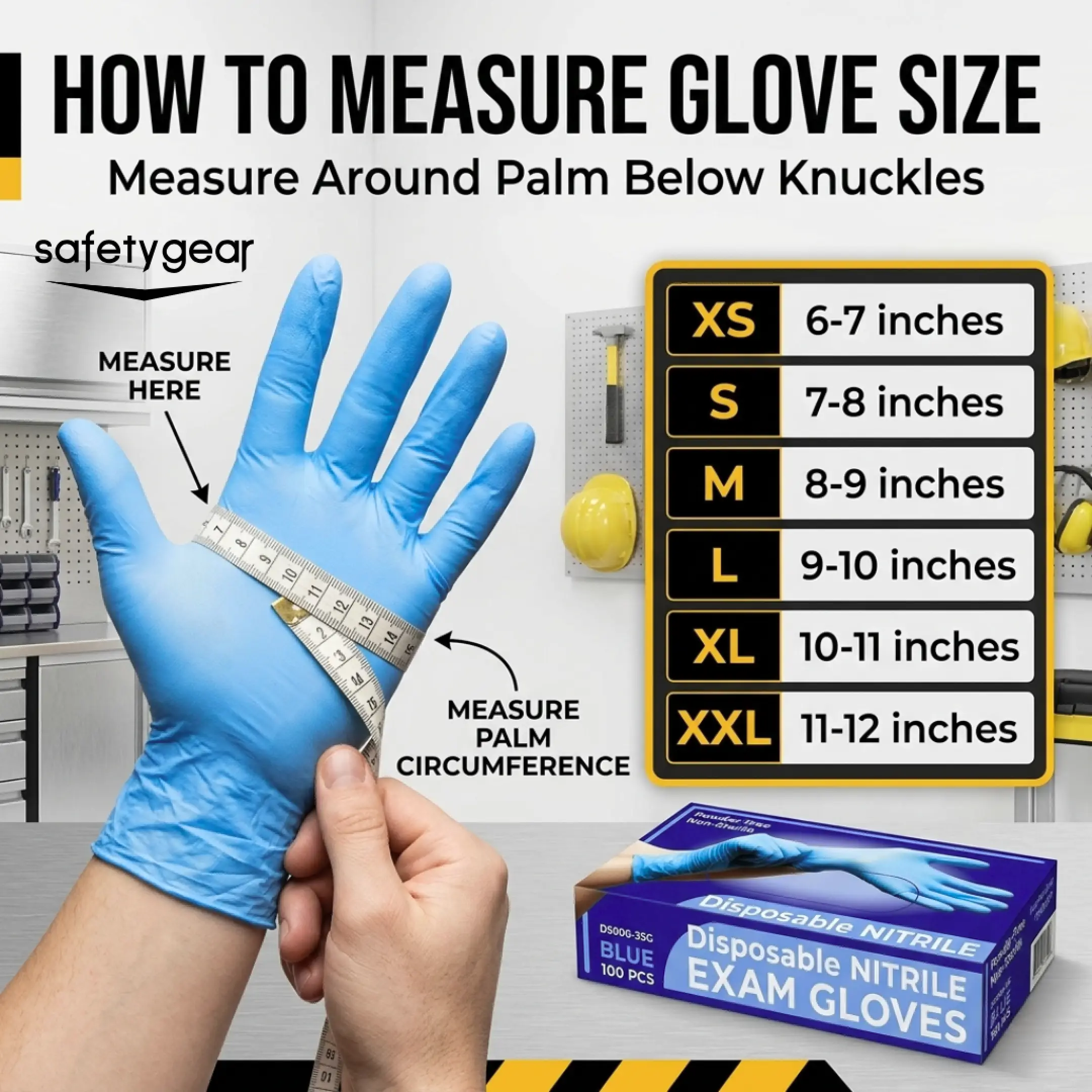 Disposable Nitrile Exam Gloves - Blue - 4 mil - Box of 100 (S, M, L, XL, 2XL) - Image 6