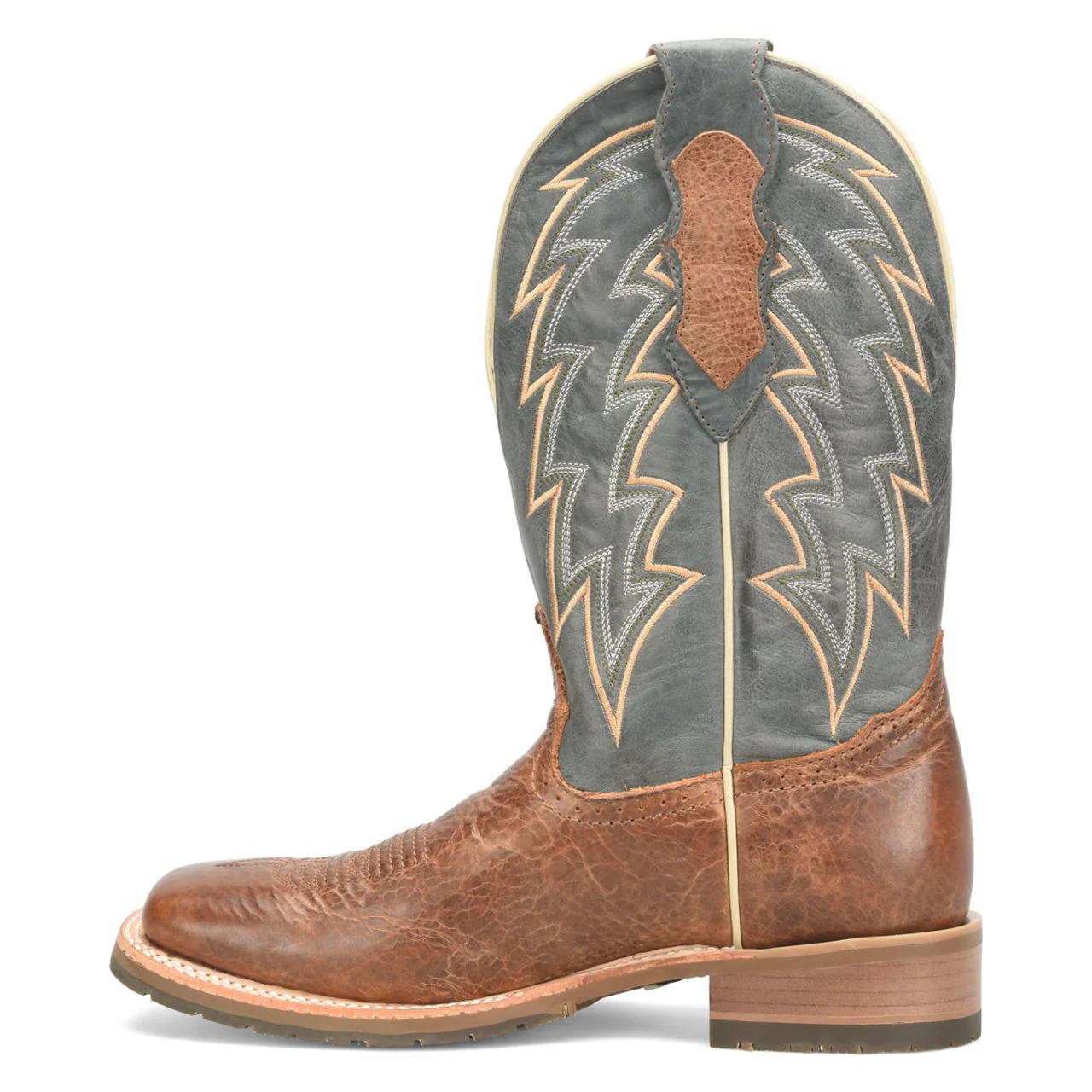 Double-H Men's 12" Leland Boots, DH7026, Blue/Brown - Image 4