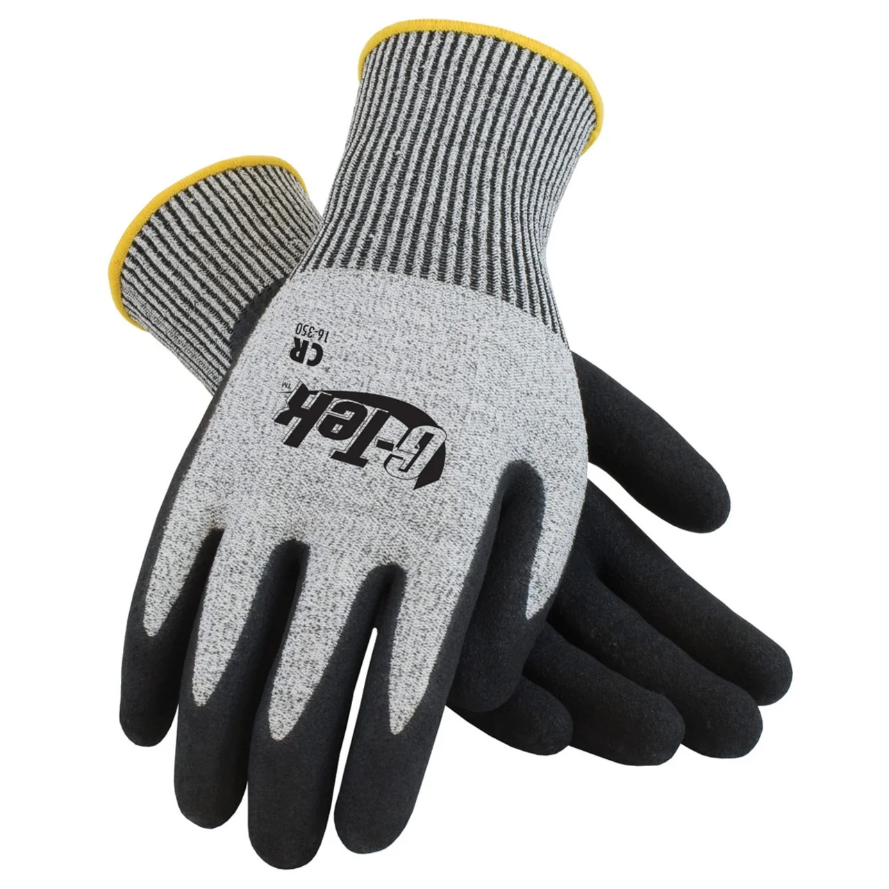 G-Tek PolyKor Gray A4 Cut Double-Dipped Nitrile Coated Gloves - 16-350 - Image 3