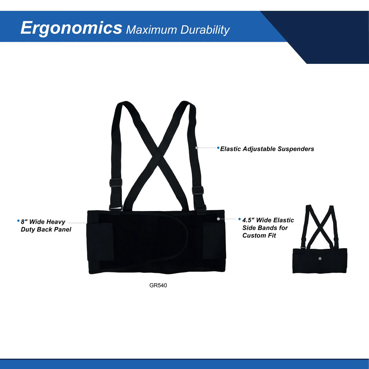 General Electric Back Support Belt - Black - GR540 - Image 3