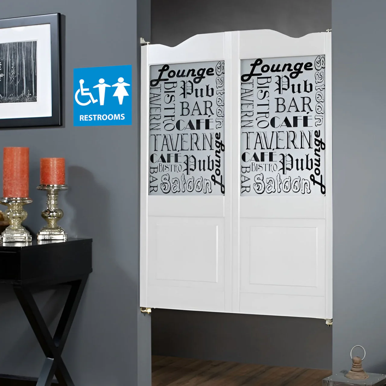 Restrooms Graphic, 7x7, Rigid Plastic Sign - Image 2
