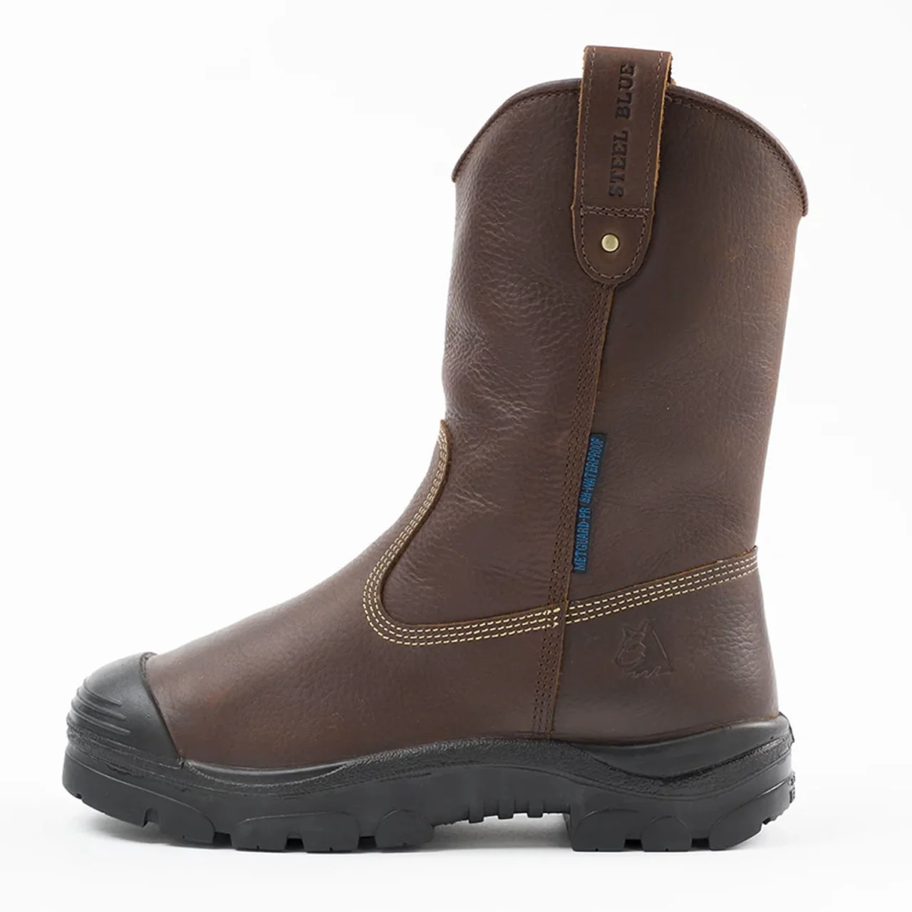 Steel Blue Men's Heeler Bump Cap 10" EH Met-Guard Steel Toe Boots, 862905, Oak - Image 4