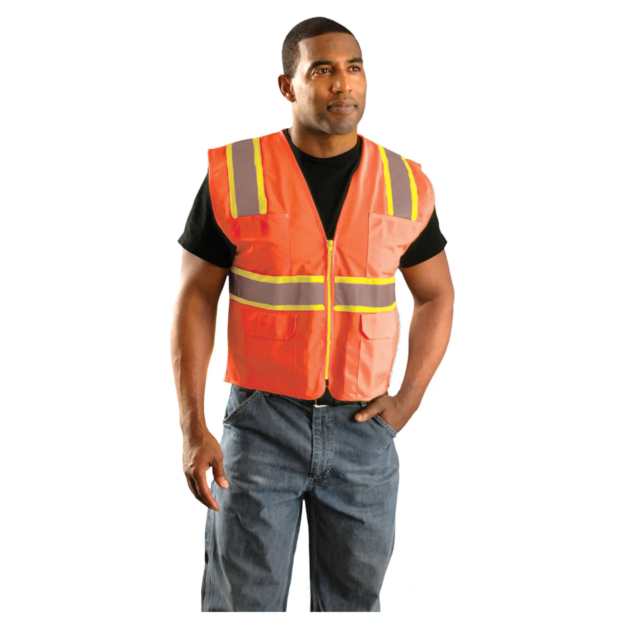 OccuNomix Type R Class 2 Hi-Vis Two-Tone Surveyor Mesh Safety Vest, LUX-ATRNSM - Image 8