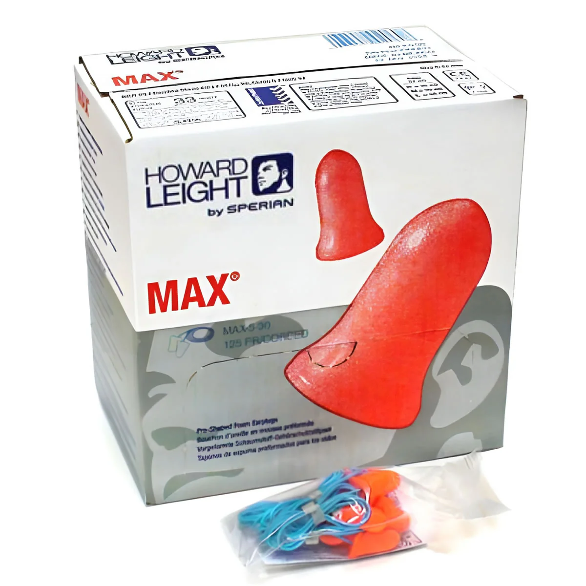 Howard Leight MAX Corded Earplugs, 341501735, 100 Pair, Orange - Image 2