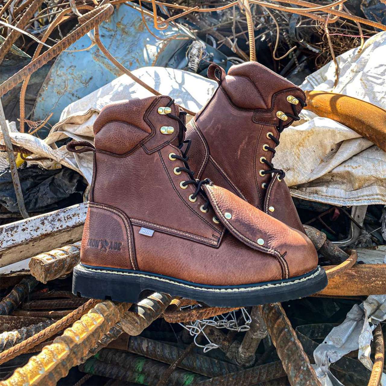 Iron Age Men's Groundbreaker 8" with External Met Guard EH Steel Toe Boots - IA5015 - Image 6