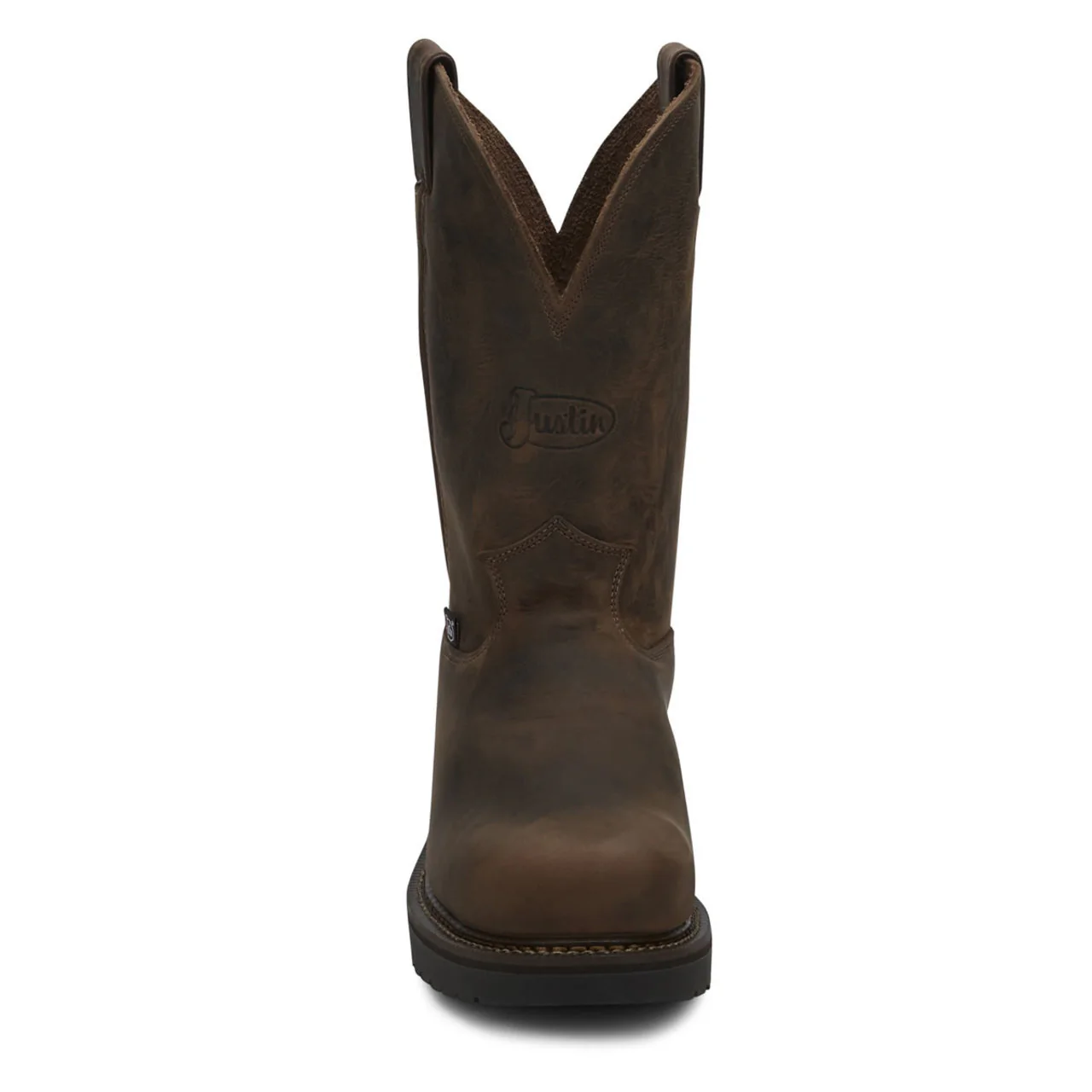 Justin Men's Balusters 11" EH Steel Toe Boots, 4445, Brown - Image 4