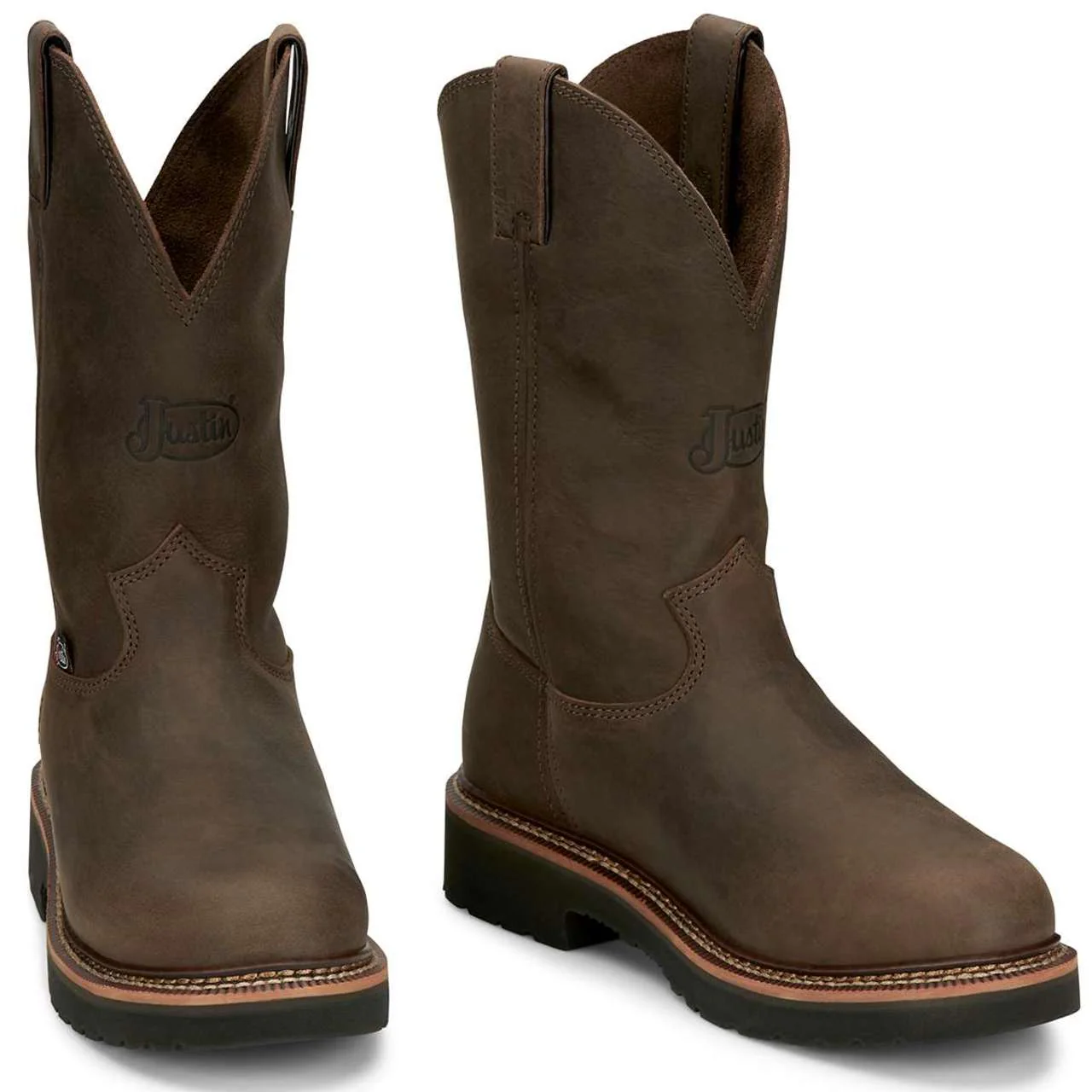 Justin Men's Blueprint 11" EH Soft Toe Boots, 4440, Tan - Image 2