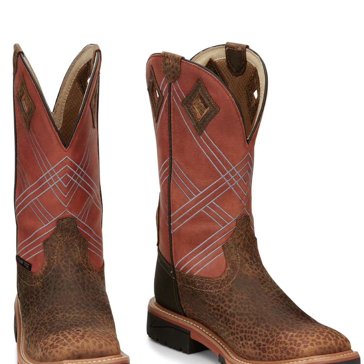 Justin Men's Dalhart 12" Waterproof EH Nano Composite Toe Boots, SE4218, Brown - Image 2
