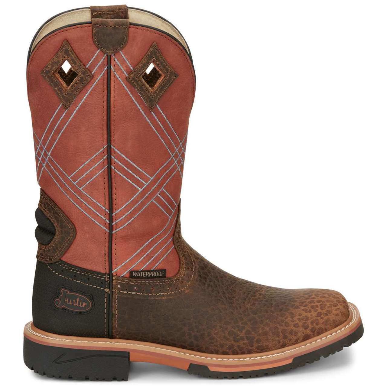 Justin Men's Dalhart 12" Waterproof EH Soft Toe Boots, SE4216, Brown