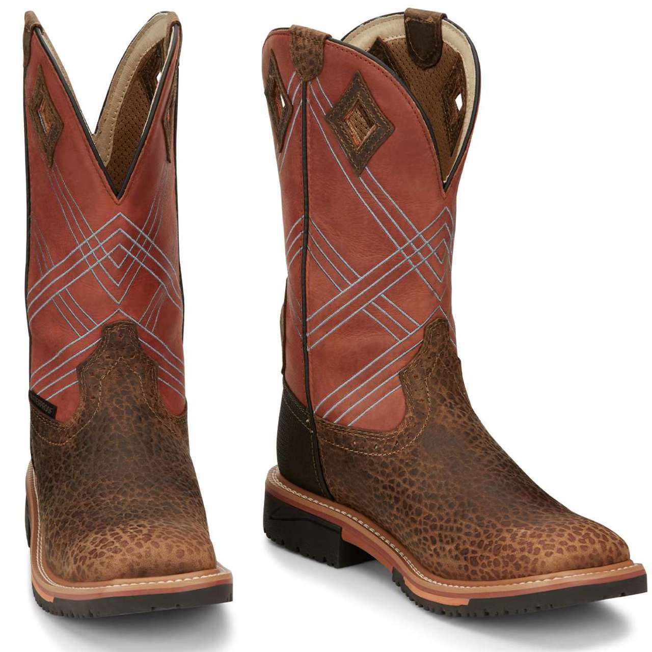 Justin Men's Dalhart 12" Waterproof EH Soft Toe Boots, SE4216, Brown - Image 2