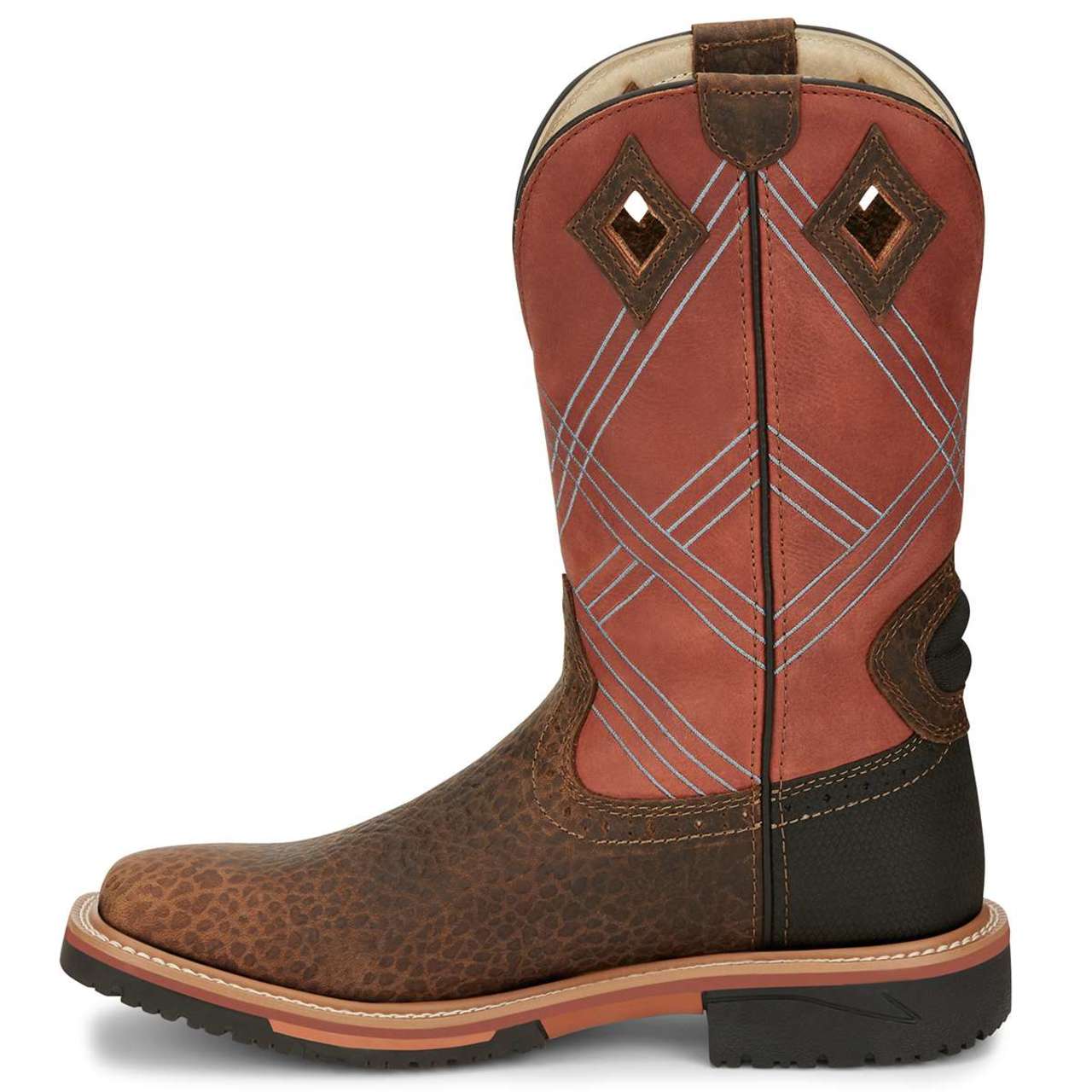 Justin Men's Dalhart 12" Waterproof EH Soft Toe Boots, SE4216, Brown - Image 4