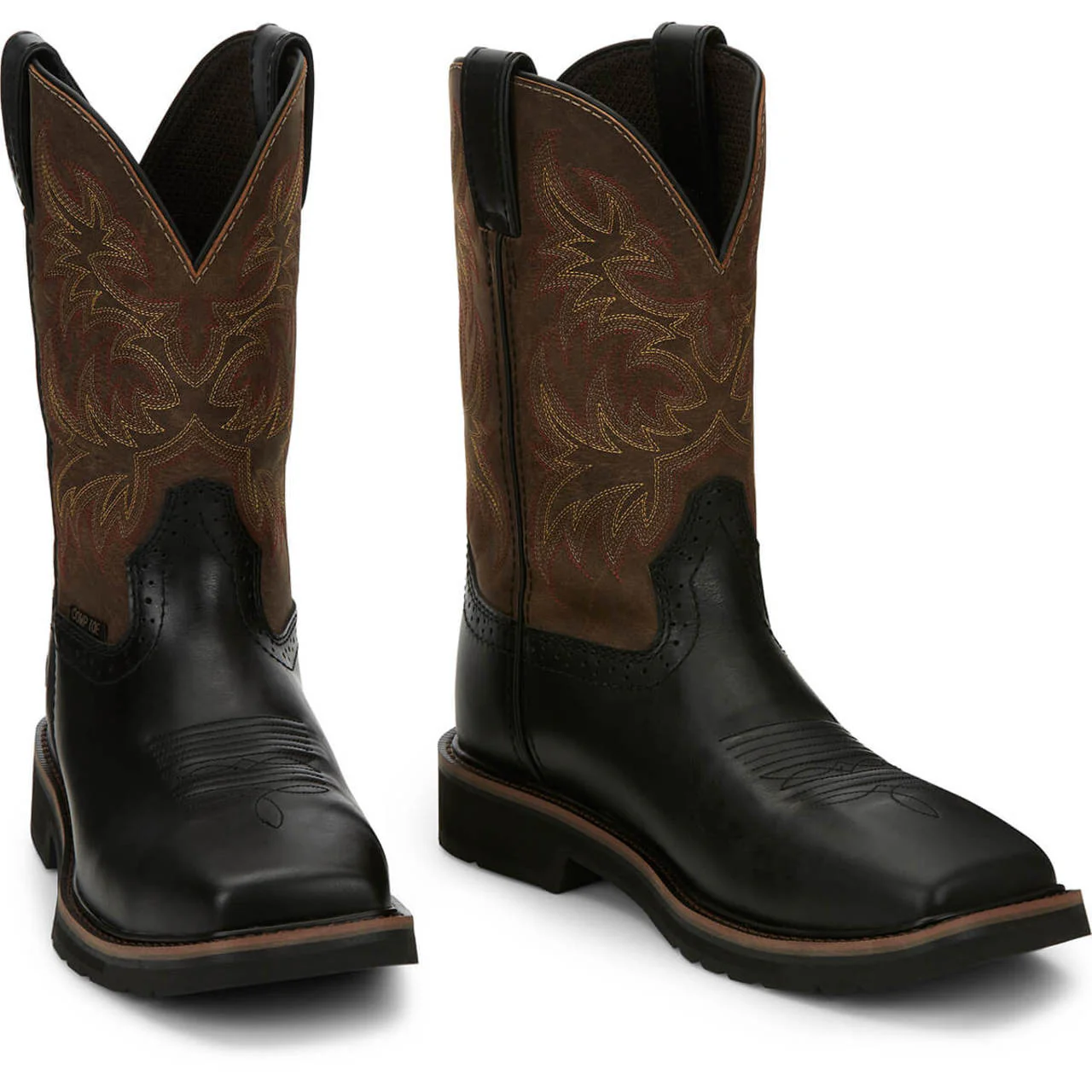 Justin Men's Driller 11" Black EH Composite Toe Boots, SE4818, Black - Image 2