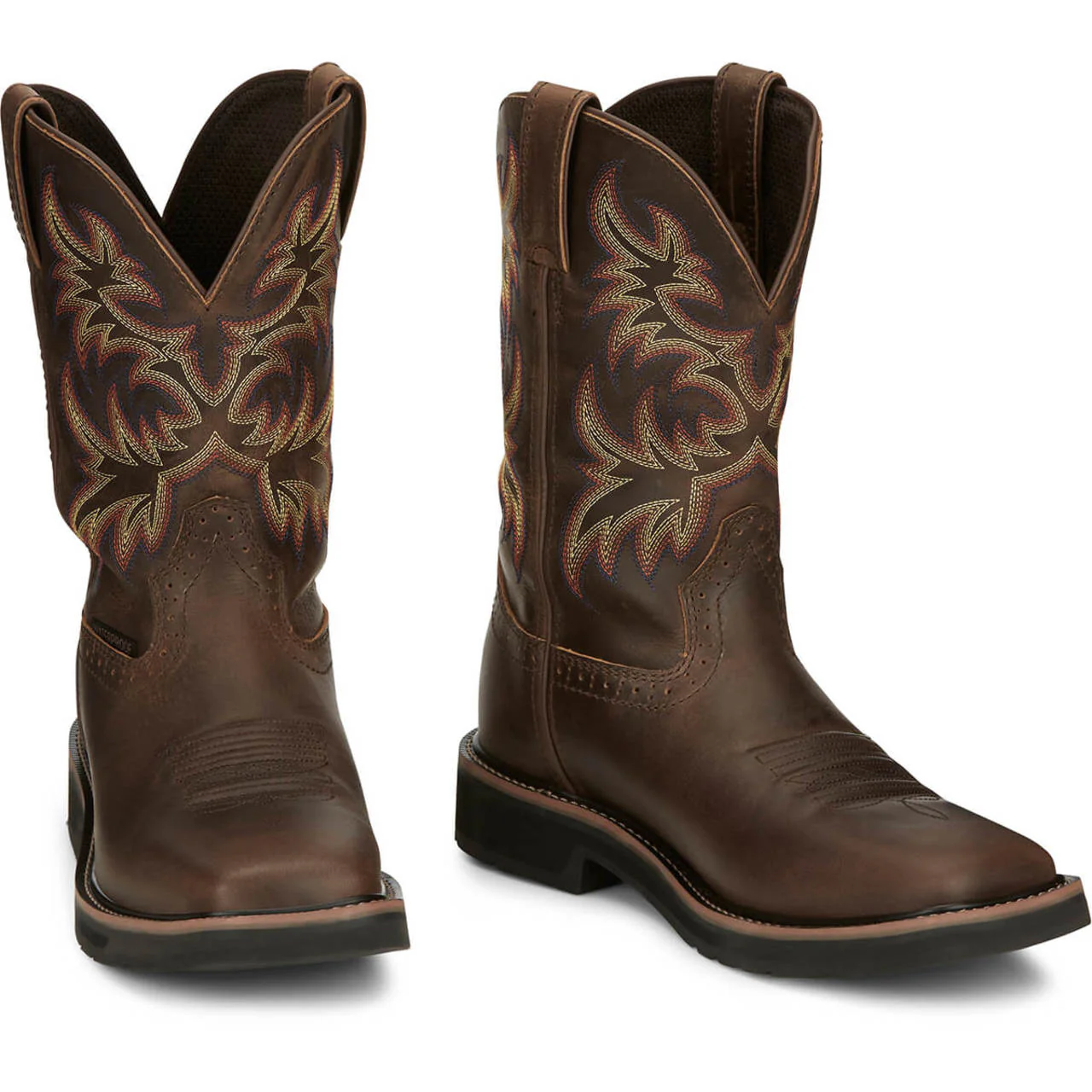 Justin Men's Driller 11" Waterproof EH Soft Toe Boots, SE4689, Brown - Image 2