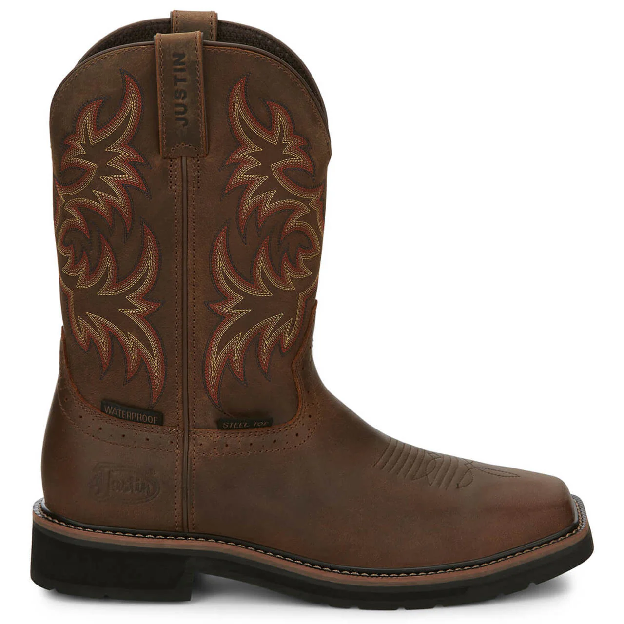 Justin Men's Driller 11" Waterproof EH Steel Toe Boots, SE4690, Brown