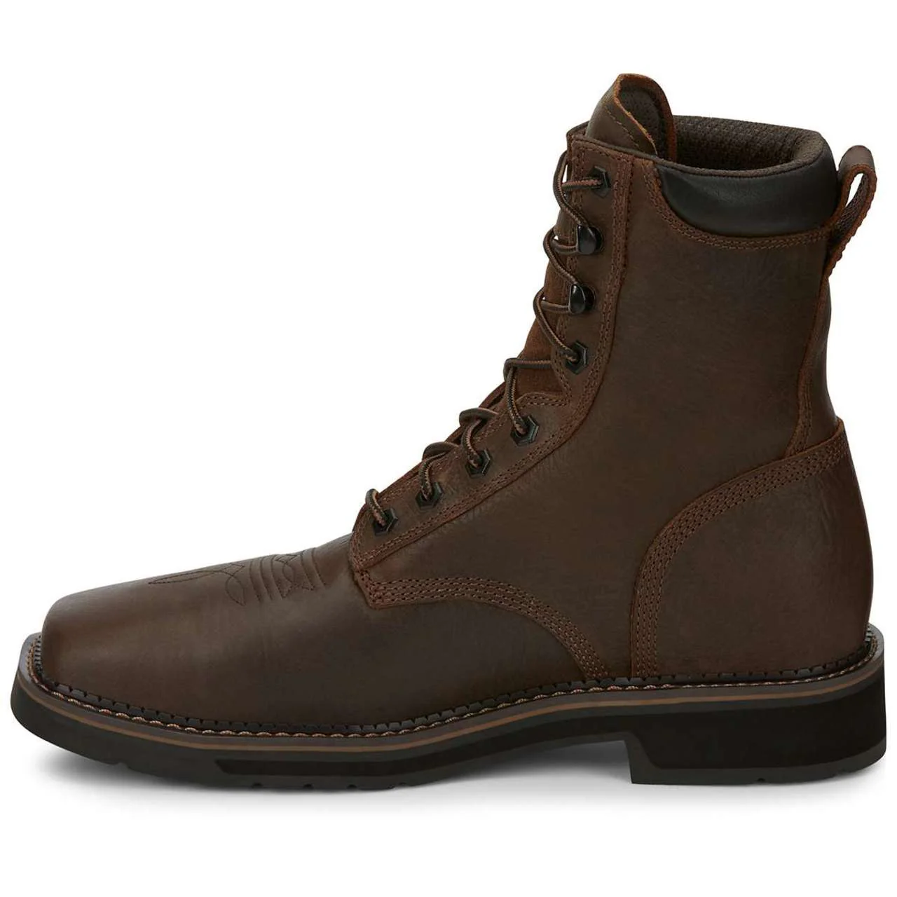 Justin Men's Driller 8" Waterproof EH Composite Toe Boots, SE462, Brown - Image 4