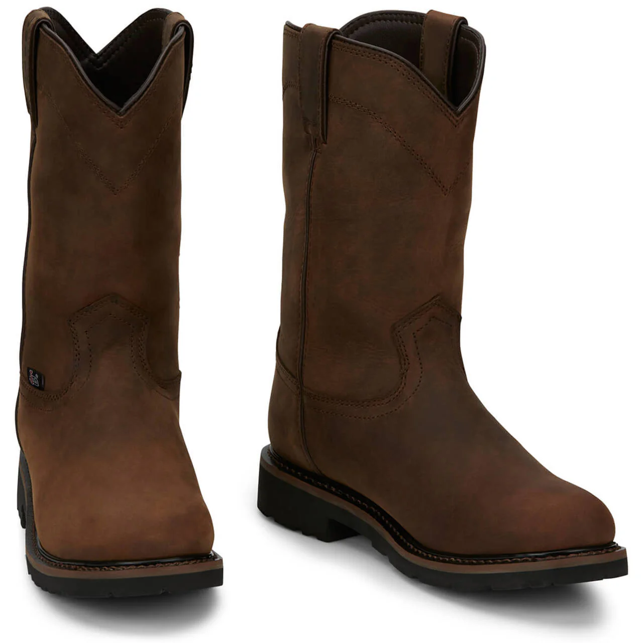 Justin Men's Drywall 10" Waterproof EH Soft Toe Boots, SE4960, Brown - Image 2