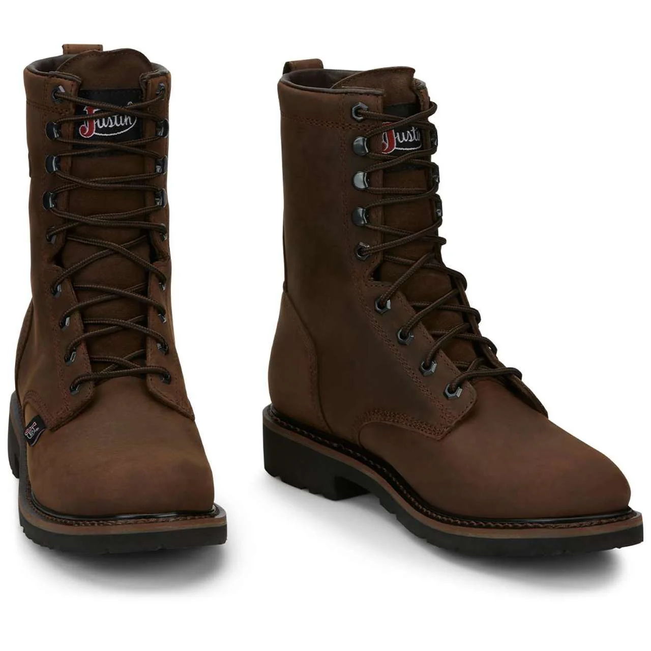 Justin Men's Drywall 8" Waterproof EH Soft Toe Boots, SE960, Brown - Image 2