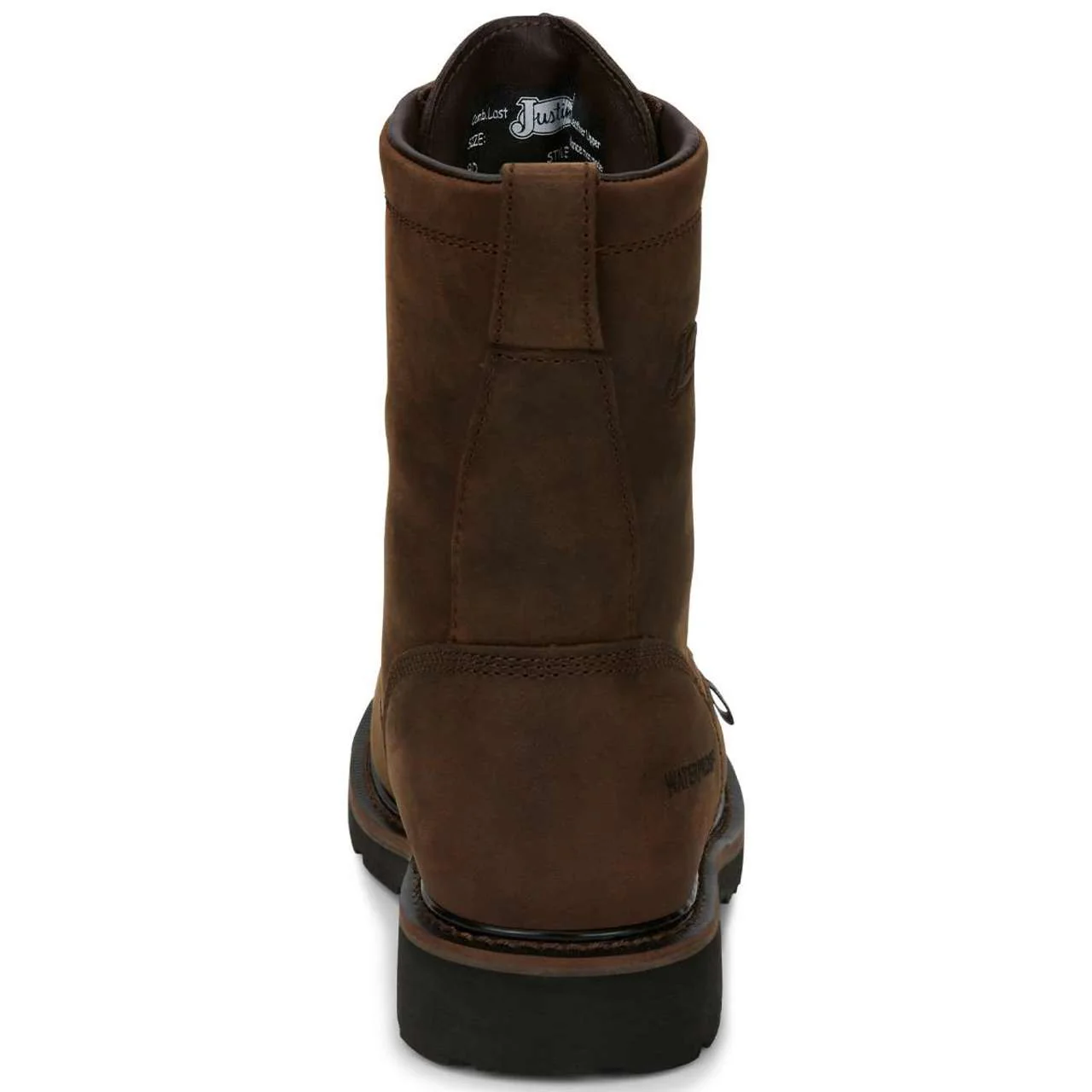Justin Men's Drywall 8" Waterproof EH Soft Toe Boots, SE960, Brown - Image 5