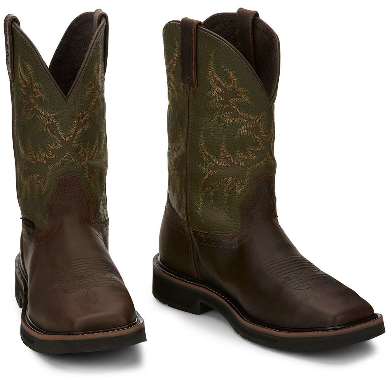 Justin Men's Keavan 11" Met-Guard Waterproof EH Steel Toe Boots, SE4570, Brown - Image 2
