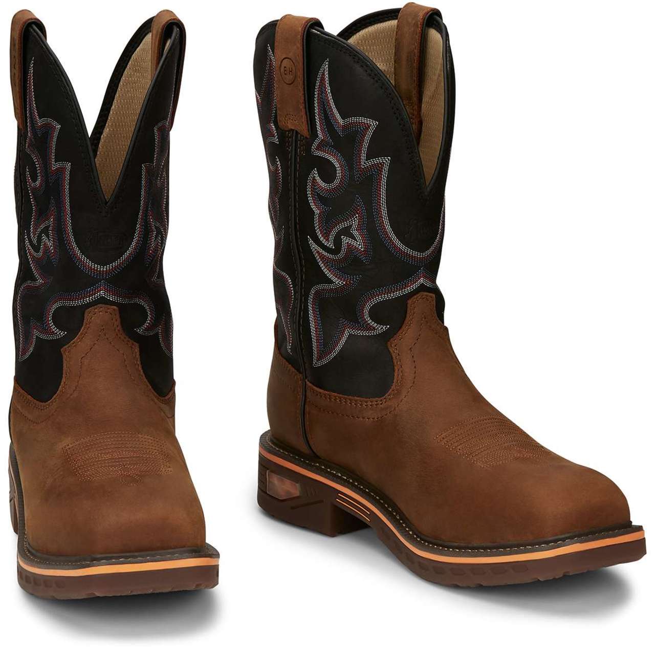 Justin Men's Resistor 11" Waterproof EH Nano Composite Toe Boots, CR4012, Brown - Image 2