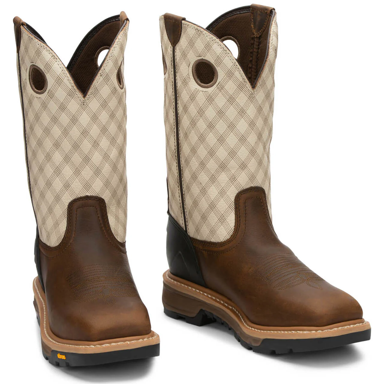 Justin Men's Roughneck 12" EH Soft Toe Boots, WK2116, Brown - Image 2