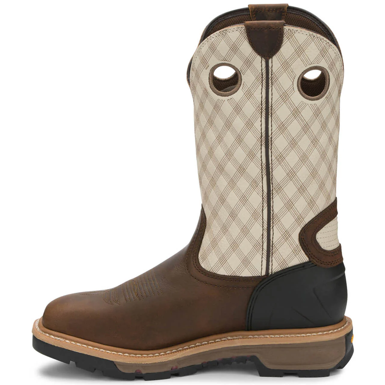 Justin Men's Roughneck 12" EH Soft Toe Boots, WK2116, Brown - Image 4