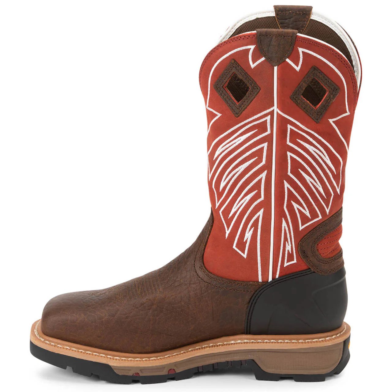 Justin Men's Roughneck 12" Waterproof EH Steel Toe Boots, WK2115, Brown - Image 5