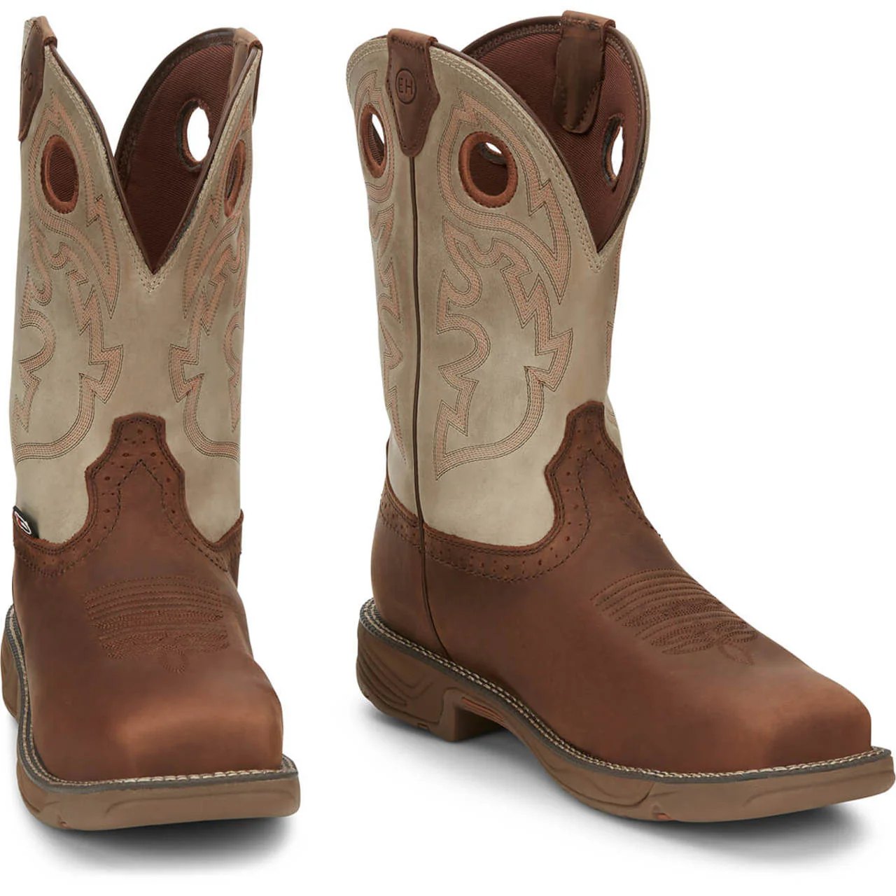 Justin Men's Rush 11" Waterproof EH Composite Toe Boots, WK4338, Tan - Image 2