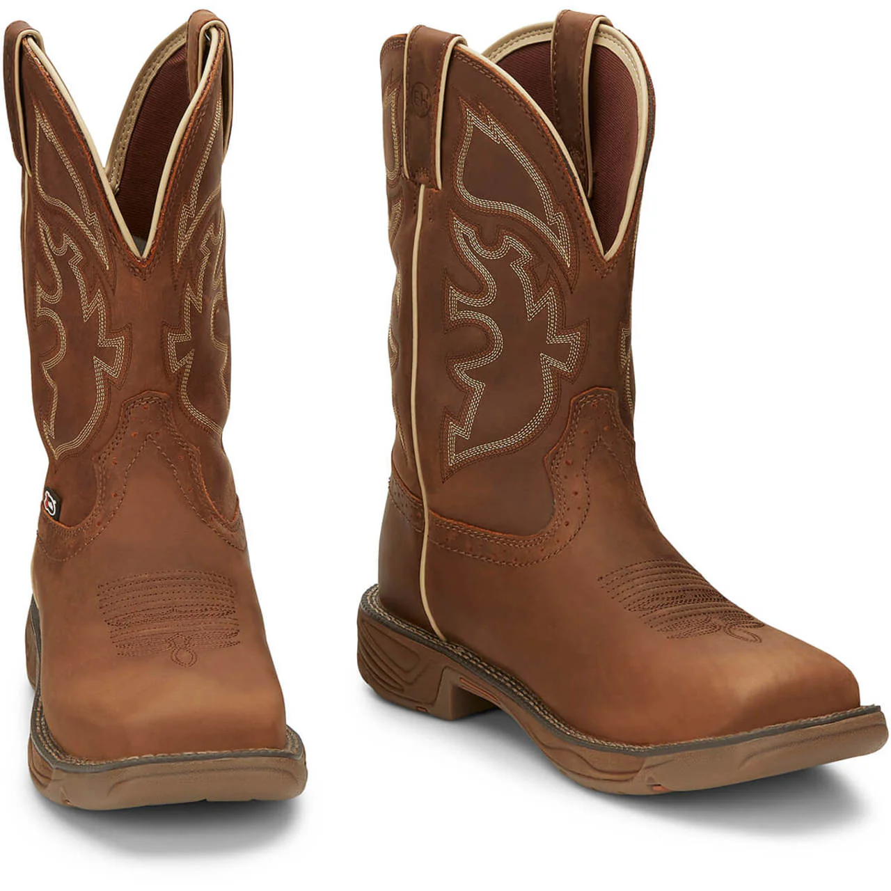 Justin Men's Rush 11" Waterproof EH Soft Toe Boots, WK4330, Tan - Image 2