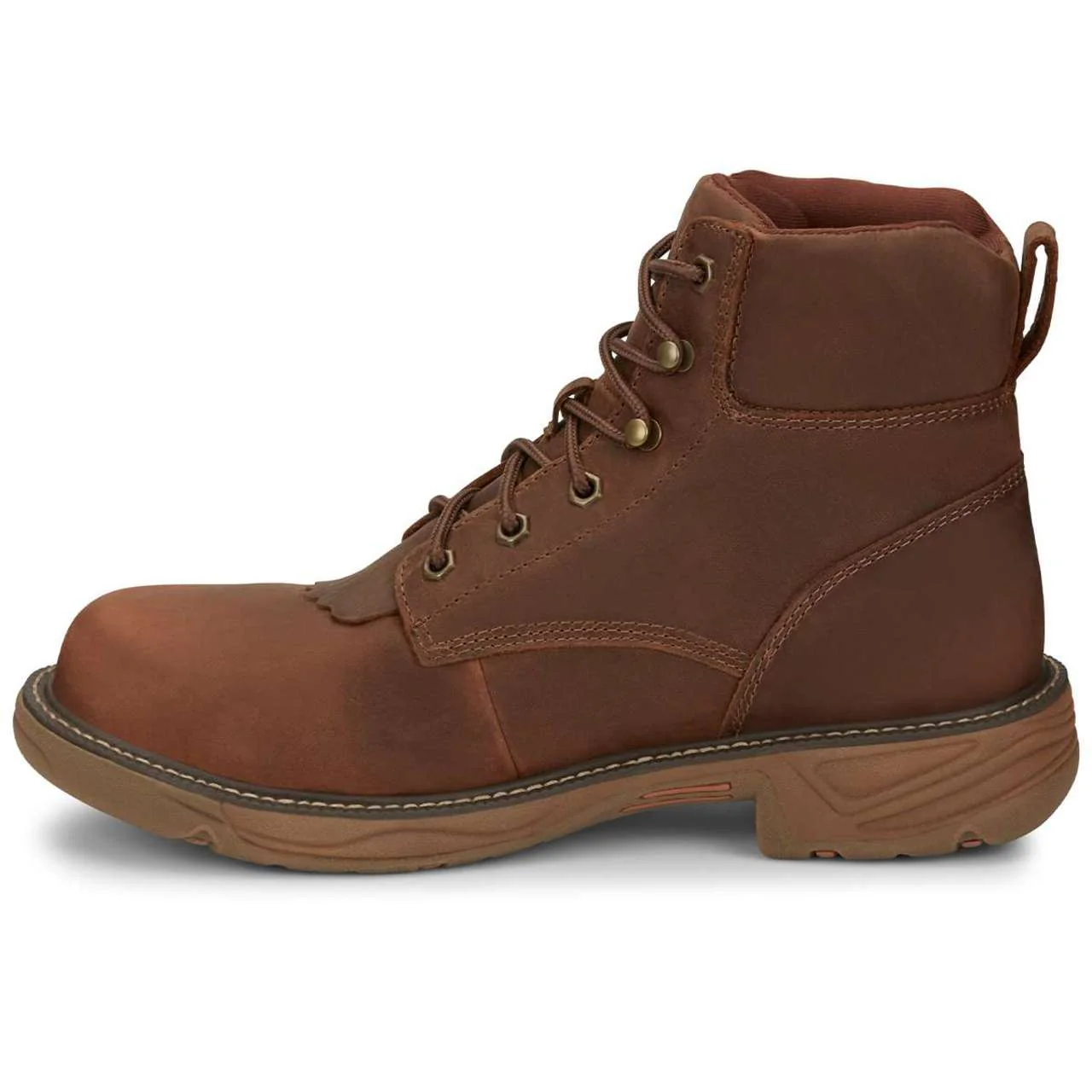 Justin Men's Rush 6" Waterproof EH Nano Composite Toe Boots, SE466, Brown - Image 4