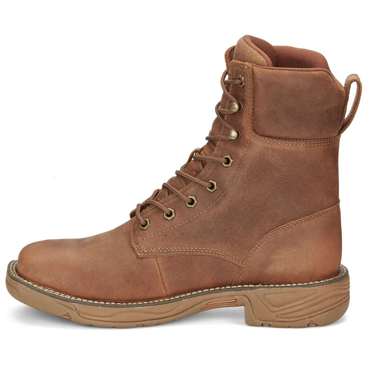 Justin Men's Rush 8" Waterproof EH Soft Toe Boots, SE467, Brown - Image 4