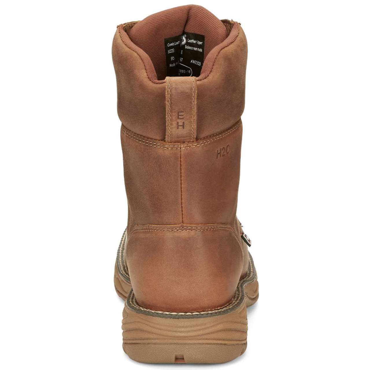 Justin Men's Rush 8" Waterproof EH Soft Toe Boots, SE467, Brown - Image 5