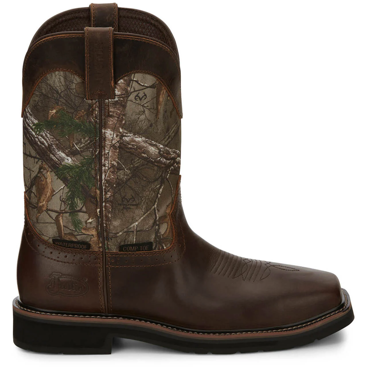 Justin Men's Trekker 11" Waterproof EH Composite Toe Boots, SE4677, Brown
