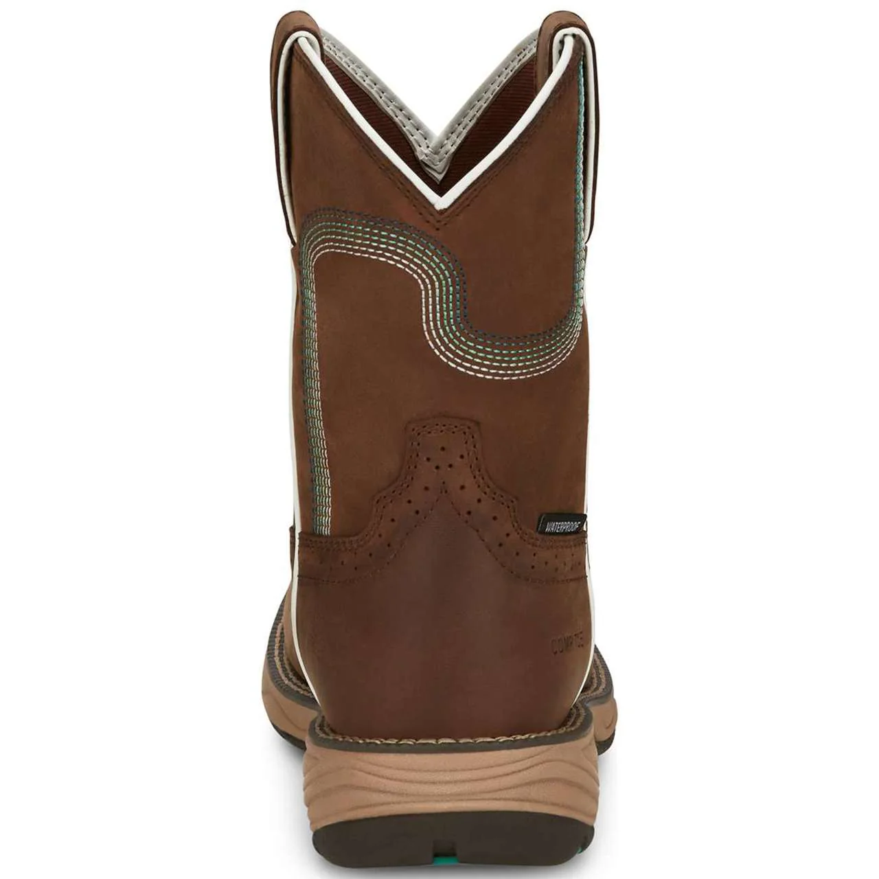 Justin Women's Stampede Rush 8" Waterproof EH Composite Toe Boots, SE4360, Brown - Image 6