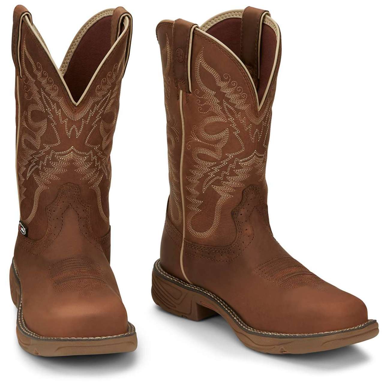 Justin Women's Stampede Rush 11" Waterproof EH Nano Composite Toe Boots, SE4352, Brown - Image 2