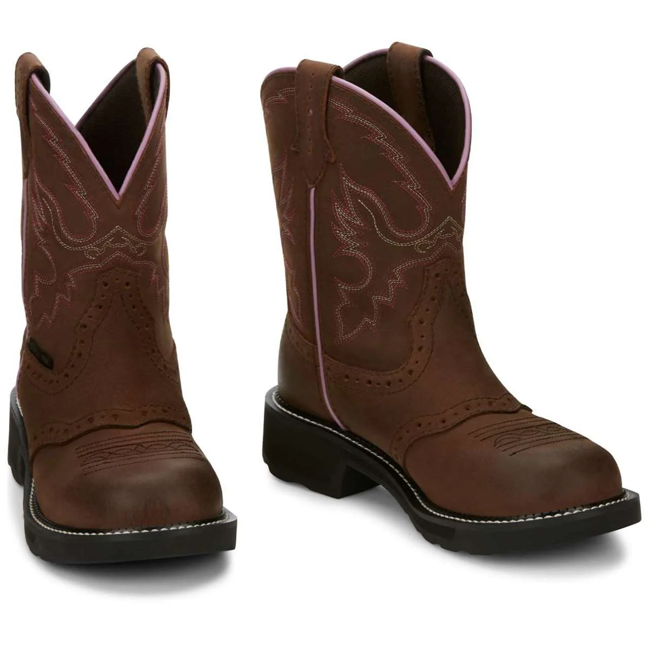 Justin Women's Wanette 8" Waterproof EH Steel Toe Boots, GY9980, Brown - Image 2