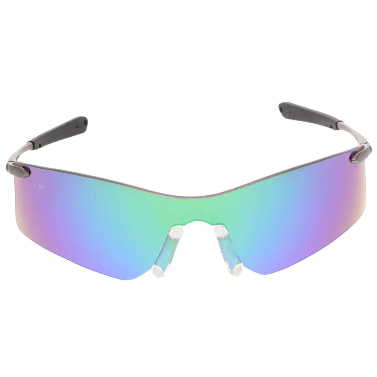 MCR Rubicon T4 Series Safety Glasses - Silver Frame - Emerald Mirror Lens - Image 2
