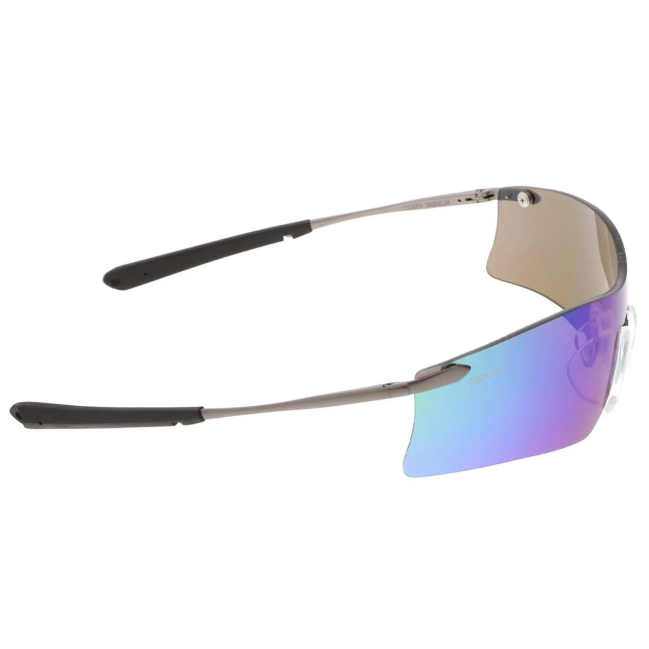 MCR Rubicon T4 Series Safety Glasses - Silver Frame - Emerald Mirror Lens - Image 4