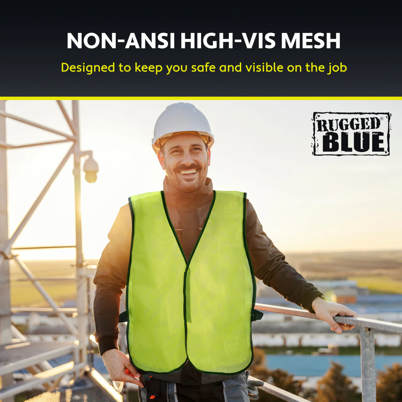 Rugged Blue Non-ANSI Hi-Vis Mesh Safety Vest - Image 5