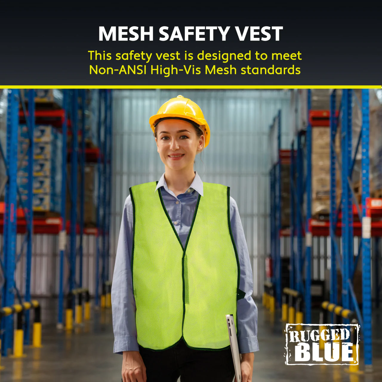 Rugged Blue Non-ANSI Hi-Vis Mesh Safety Vest - Image 7