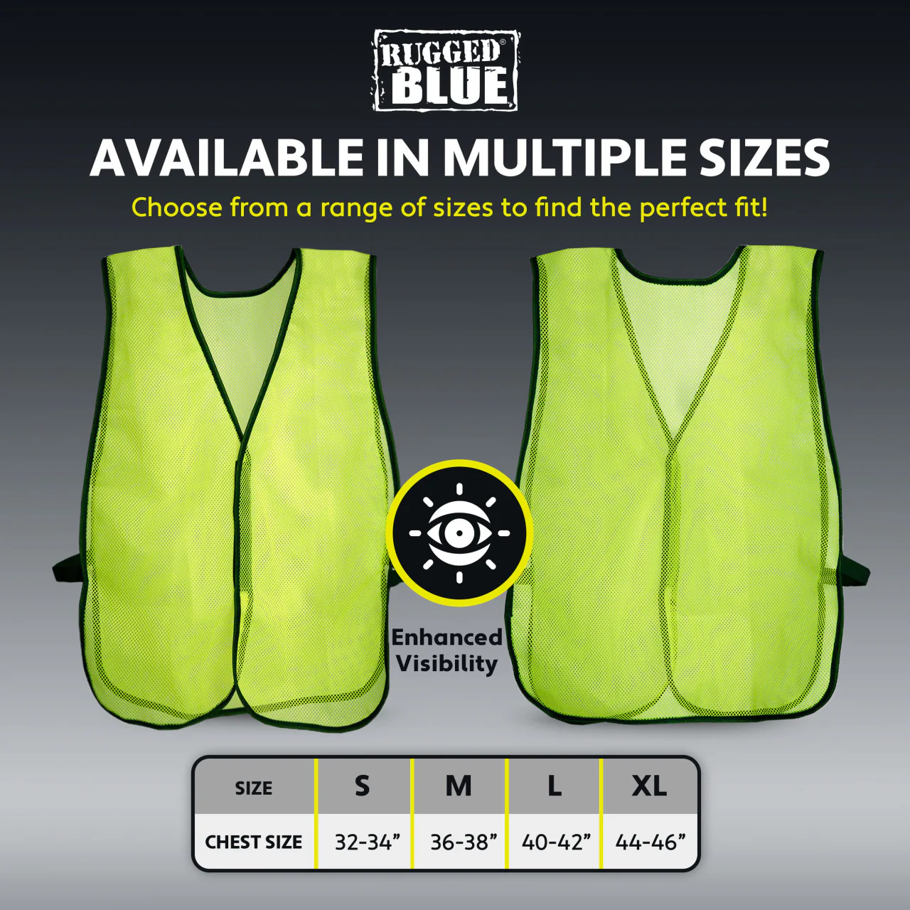 Rugged Blue Non-ANSI Hi-Vis Mesh Safety Vest - Image 9