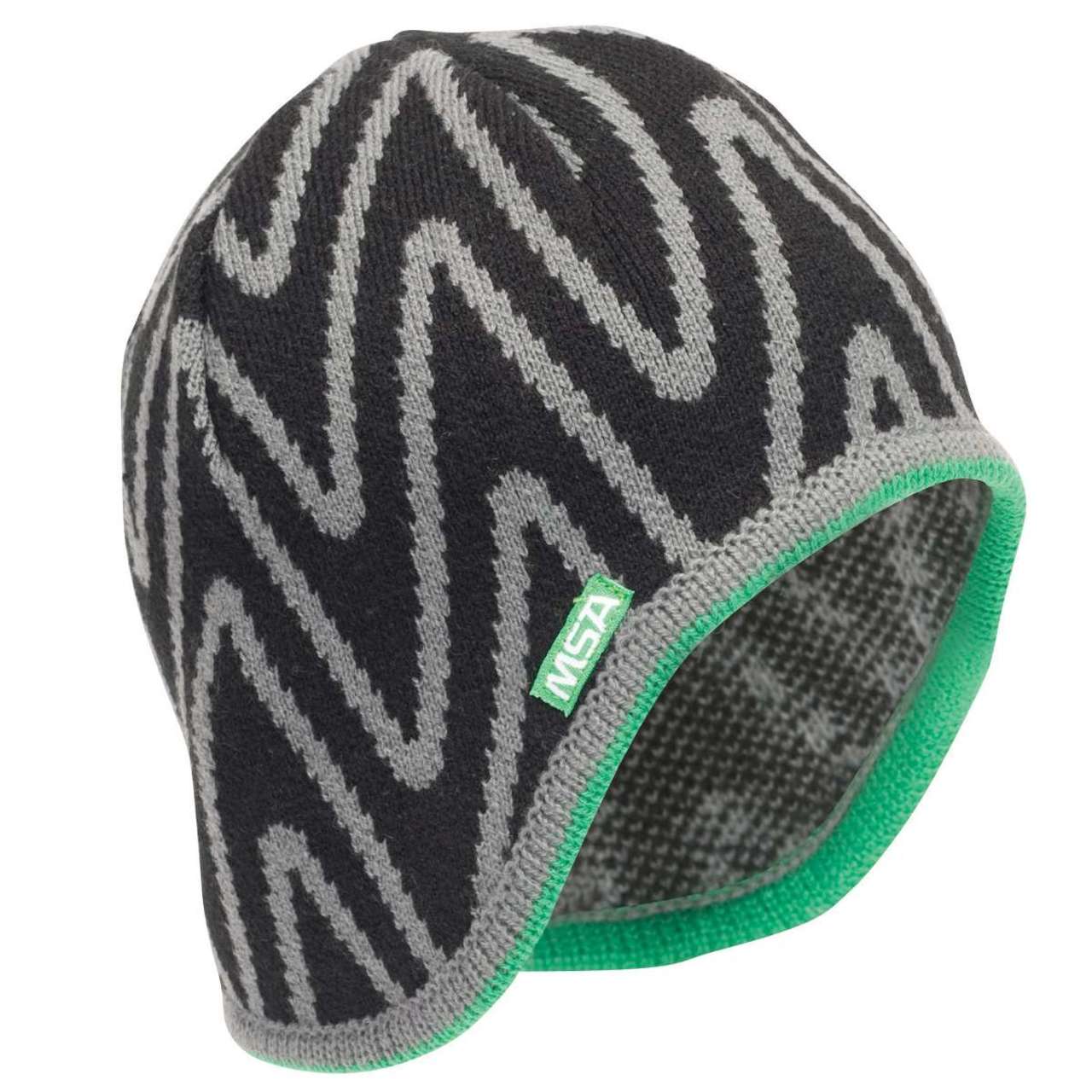 MSA V-Gard Hard Hat Liner Knit Cap, 10118417, Black/Gray