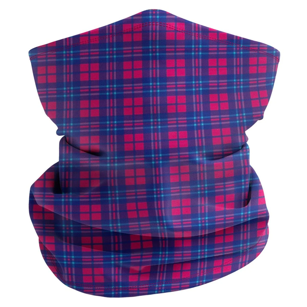 Rugged Blue Multipurpose Neck Gaiter Face Mask with Filter Pocket - Image 2