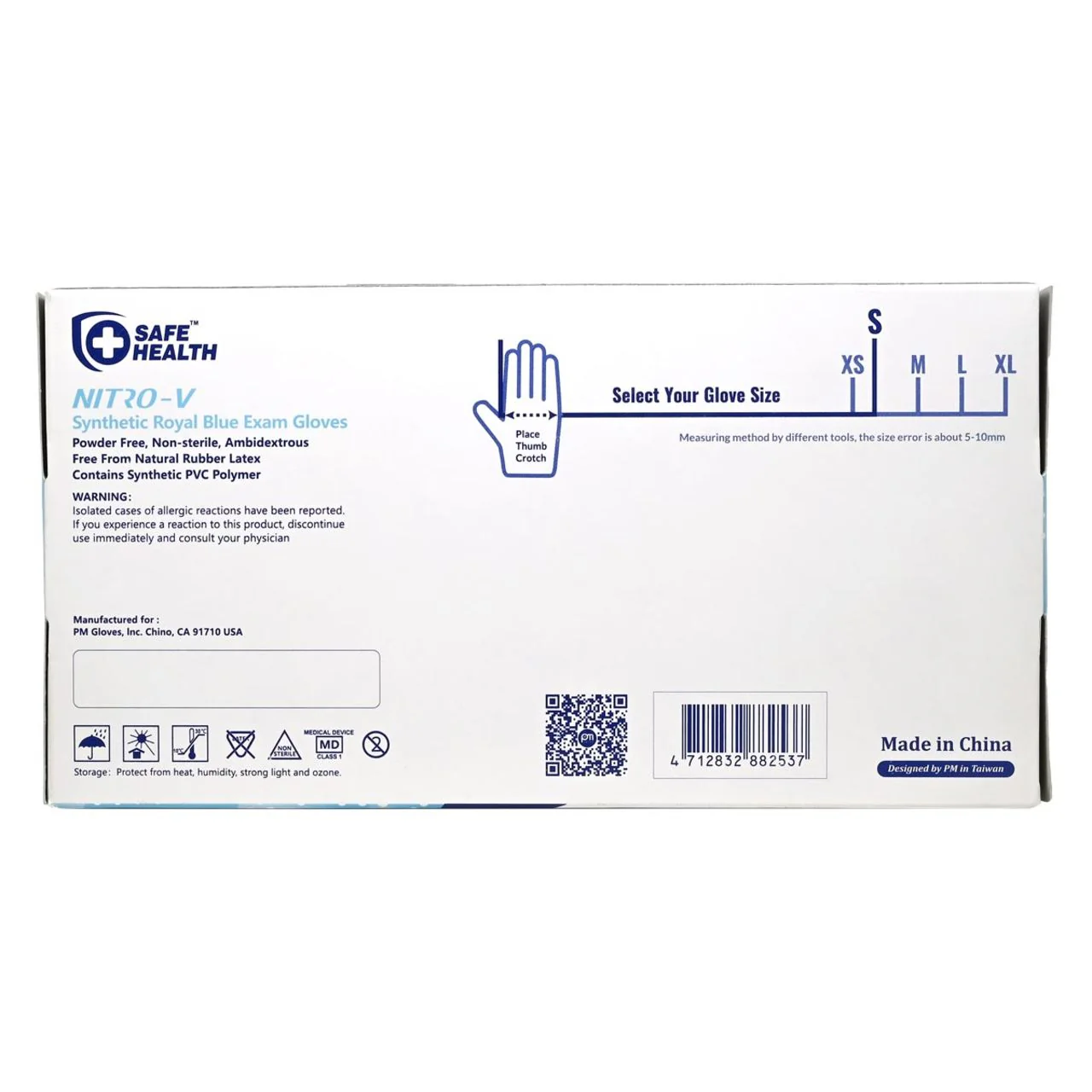 BioSkin Blue Exam Grade Vinyl Disposable Gloves - 5 mil - Box 100 (S, M, L, XL) - Image 4