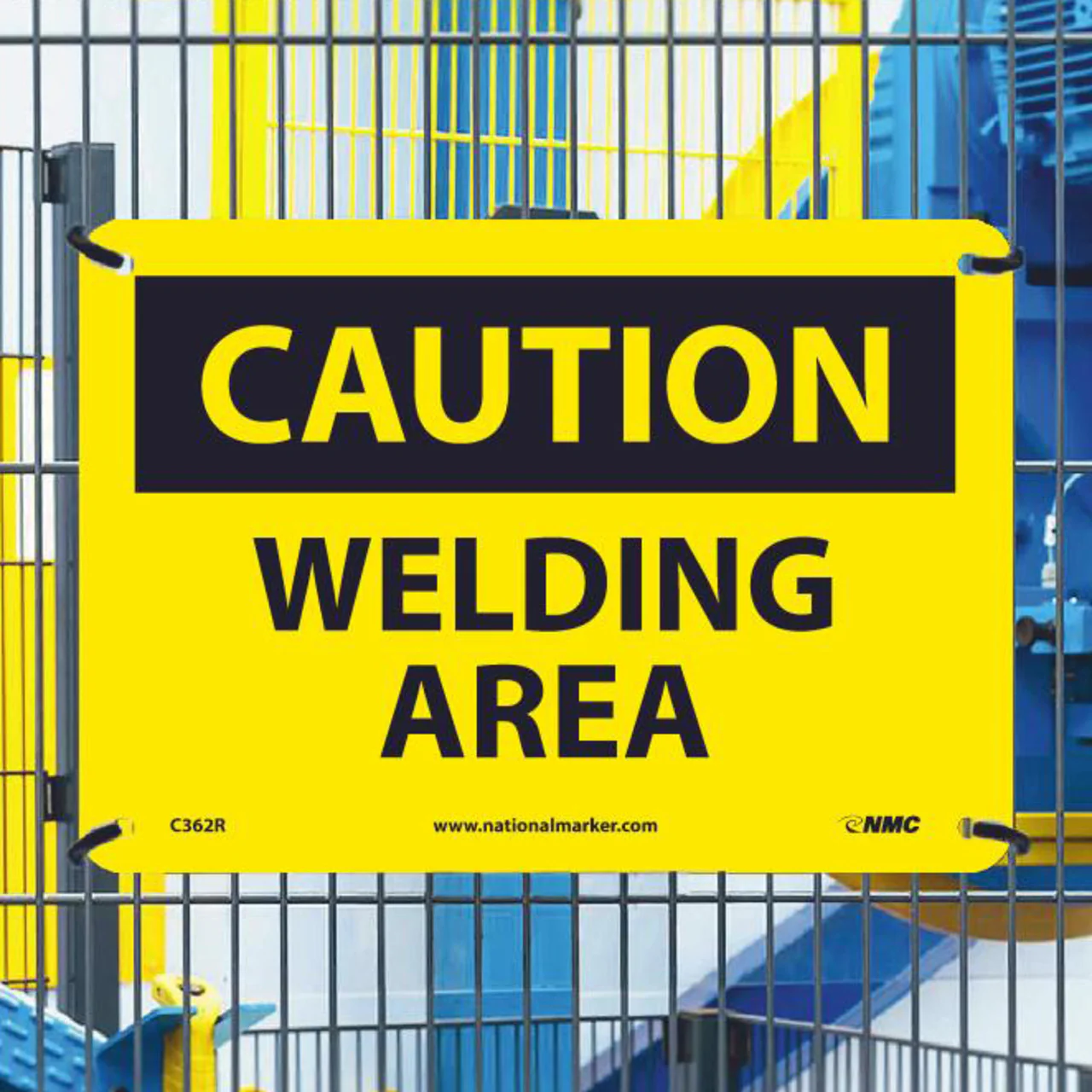 Caution Welding Area 7x10 Rigid Plastic Sign - Image 2