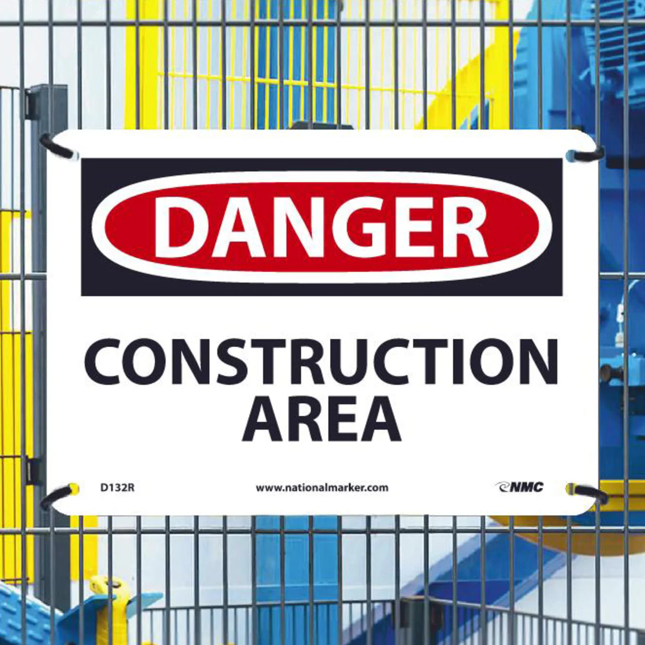 Danger Construction Area, 7x10 Rigid Plastic Sign - Image 2