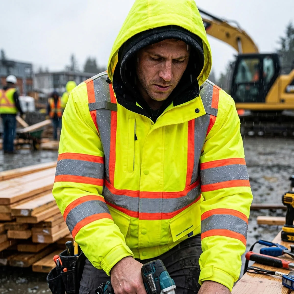 Occunomix Hi-Vis Class 3 2-Tone X-Back Breathable Rain Jacket, SP-RS2JX - Image 5